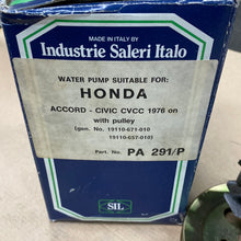 Cargar imagen en el visor de la galería, Bomba de Agua SIL PA291P para Honda Accord y Civic CVCC 1976