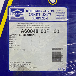 Full Gasket Set LOMBARDINI A6004800F