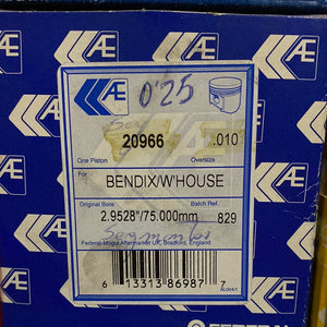 Piston Set BENDIX/W'HOUSE 20966 STD 75mm